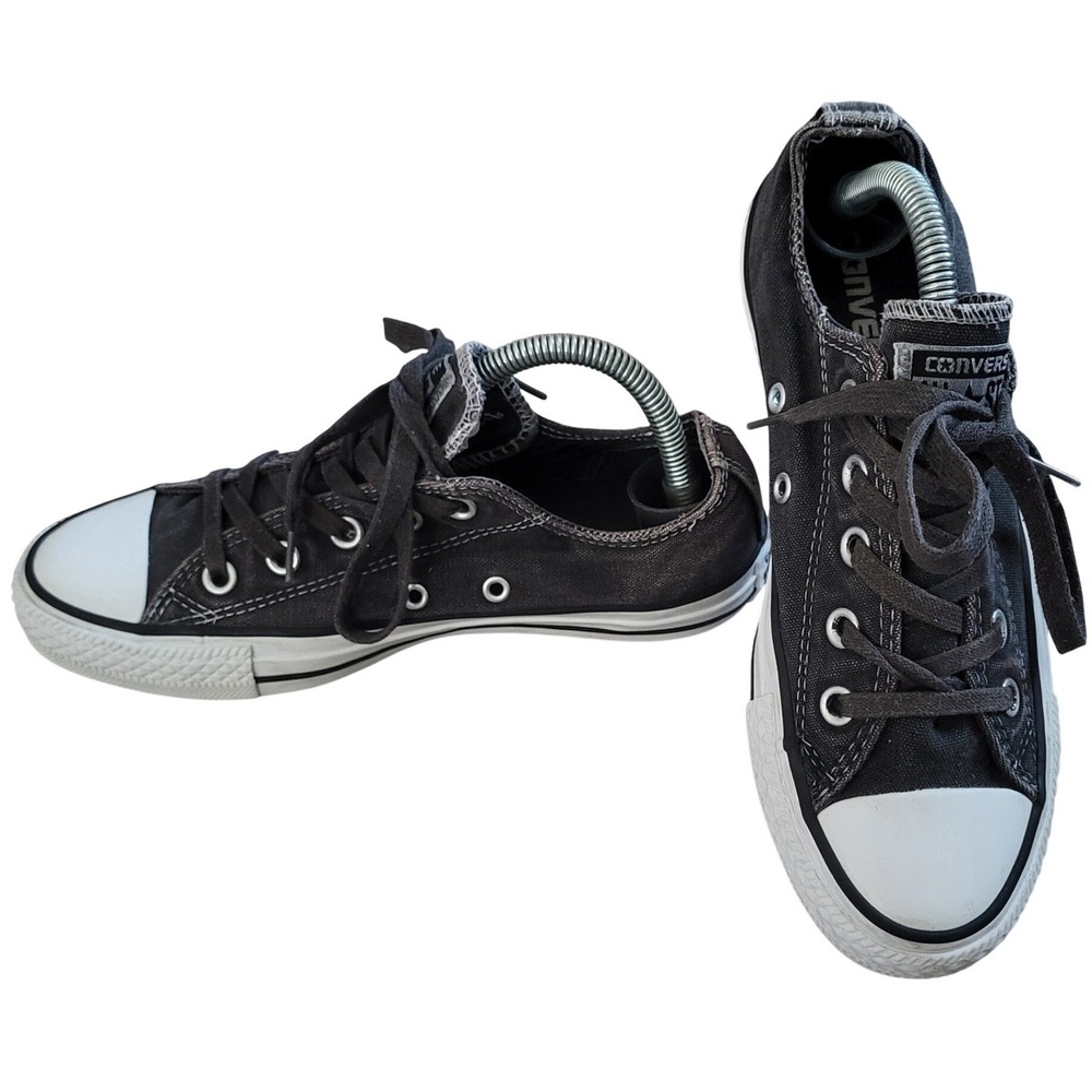 Converse Charcoal Gray Faded Black Canvas Sneakers Low Top Women's size 5.5